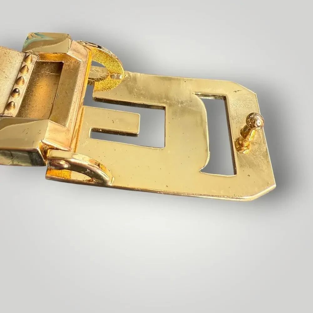 Gucci G Logo Belt Buckle Silver & Gold Tone Metal Vintage Authentic - Picture 3 of 10